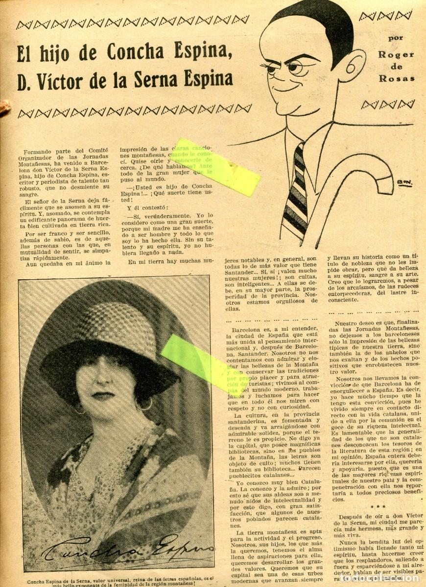Coleccionismo de Revistas y Peri&oacute;dicos: REVISTA A&Ntilde;O 1929 LA MUJER MONTA&Ntilde;ESA POR CONCHA ESPINA DE LA SERNA E HIJO MARQUES DE VALDECILLA