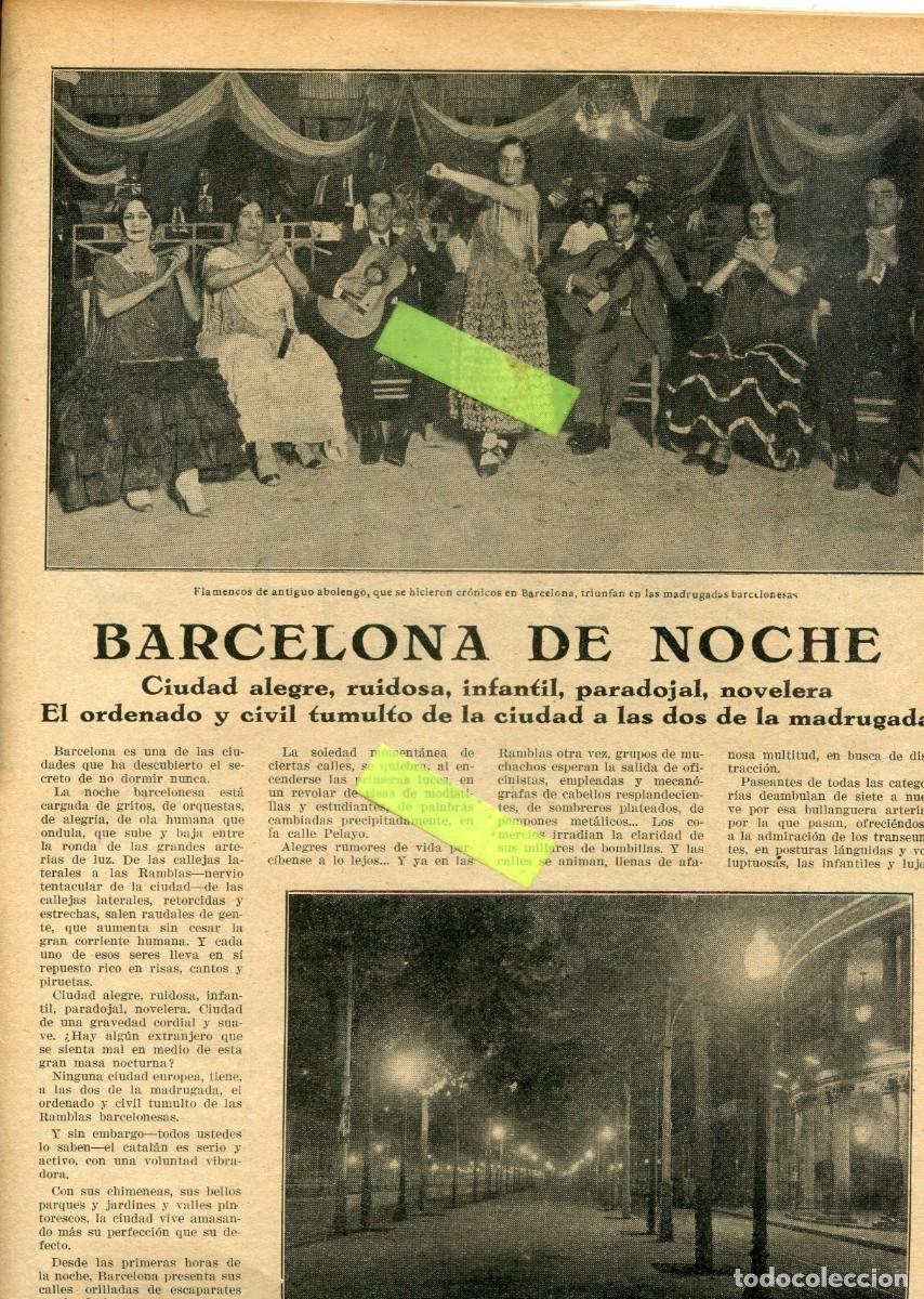 Collection Magazines and Newspapers: REVISTA A&Ntilde;O 1929 FLAMENCO EN BARCELONA FERROCARRIL TREN DE LA CALLE BALMES URBANISMO