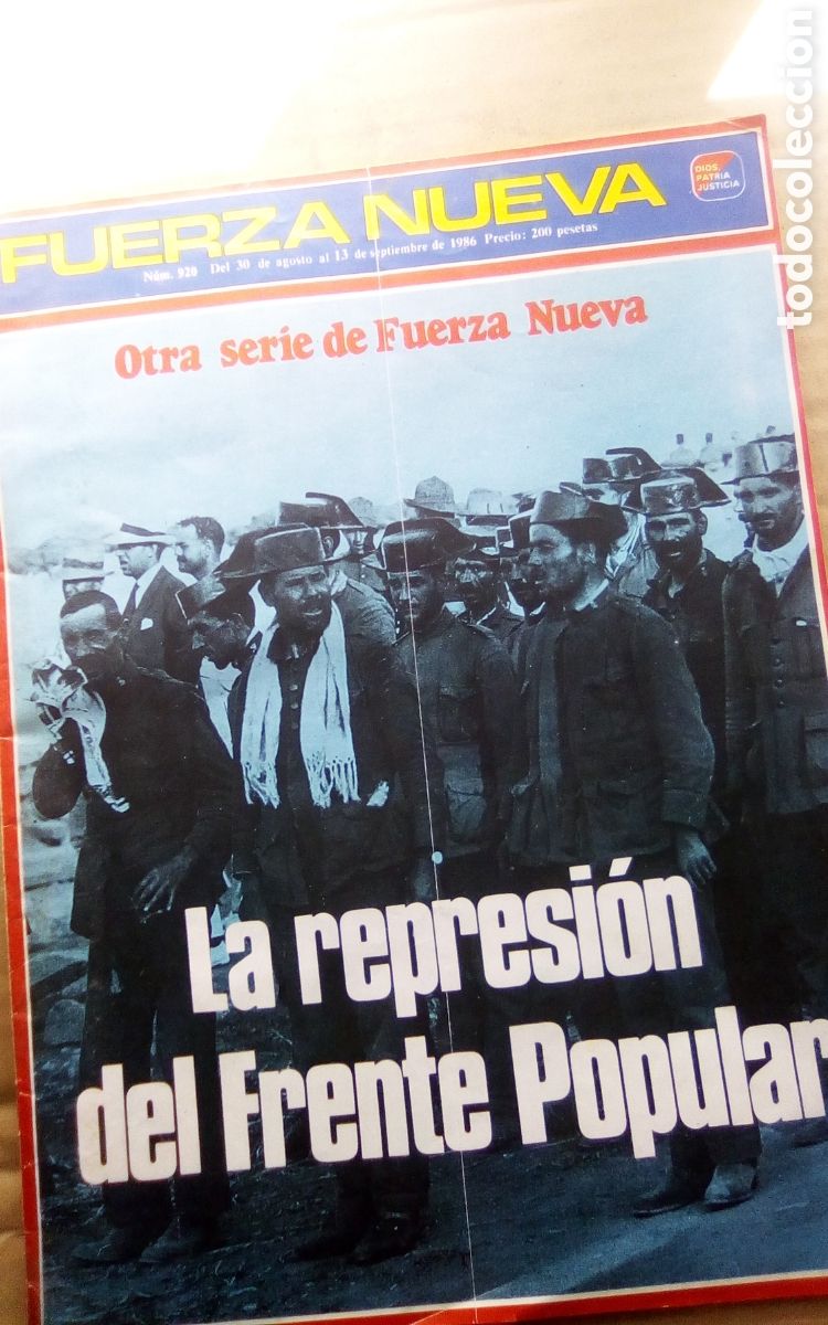 Coleccionismo de Revistas y Peri&oacute;dicos: Fuerza Nueva, n&deg; 920. A&ntilde;o 1986. La represi&oacute;n del Frente Popular.