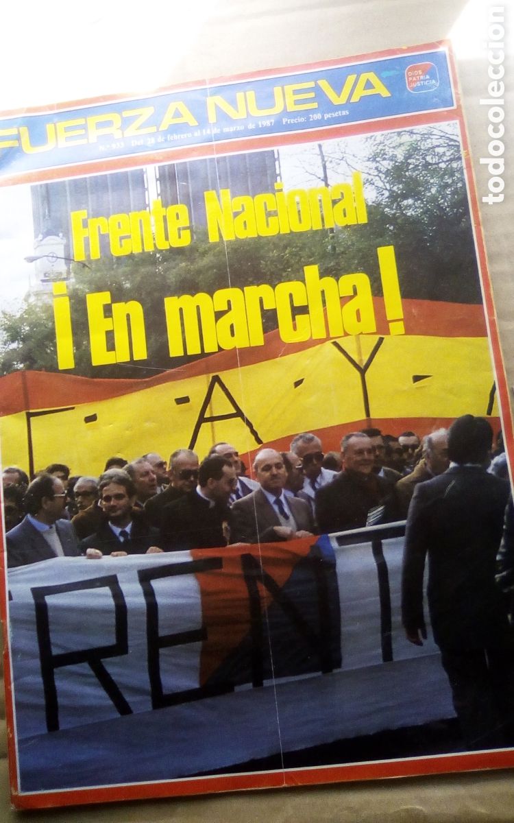 Coleccionismo de Revistas y Peri&oacute;dicos: Fuerza Nueva, n&deg; 933. A&ntilde;o 1987. Frente Nacional &iexcl;En marcha!.