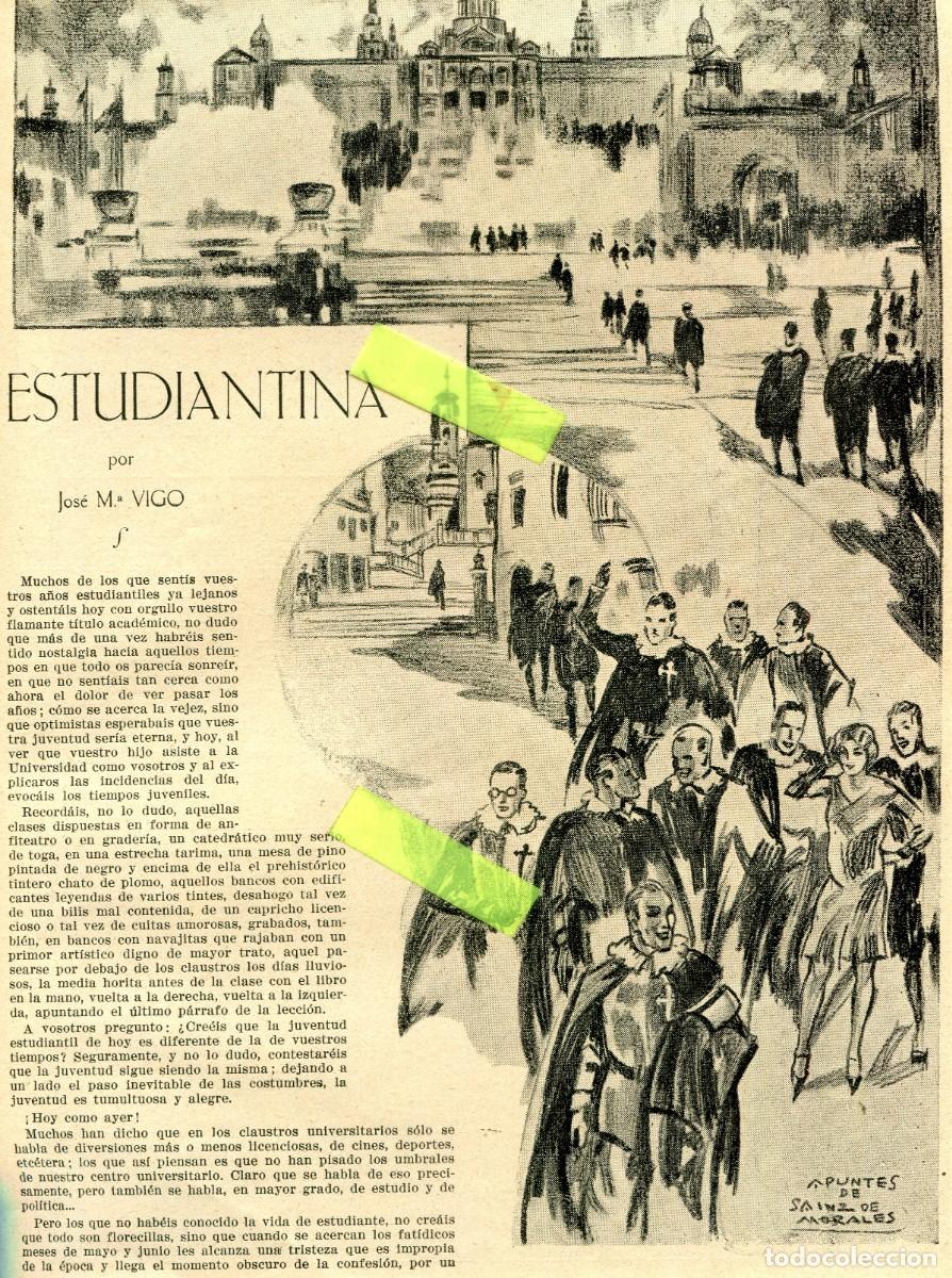 Coleccionismo de Revistas y Peri&oacute;dicos: REVISTA A&Ntilde;O 1930 ESTUDIANTINA TUNA SANTIAGO DE COMPOSTELA EN BARCELONA LAS RAMBLAS DE LOS PAJAROS