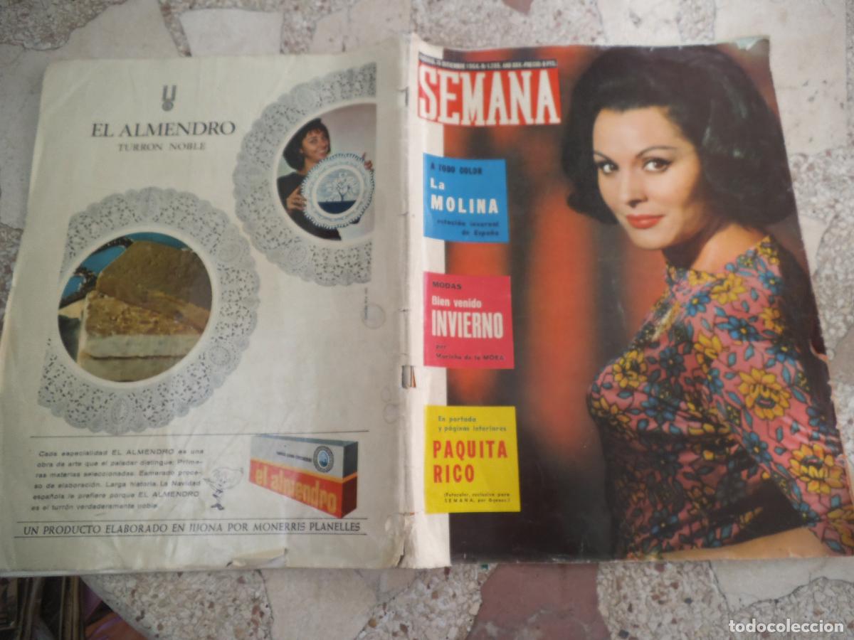 Coleccionismo de Revistas y Peri&oacute;dicos: semana n&ordm; 1295, 1964, paquita rico portada y reportage, do&ntilde;a carmela menendez tuya de fernandez