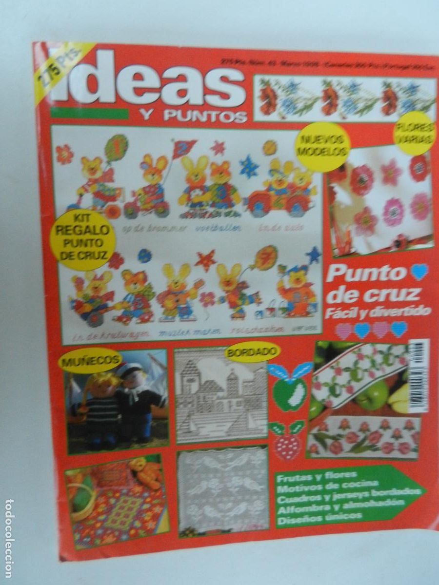 Coleccionismo de Revistas y Peri&oacute;dicos: IDEAS Y PUNTOS REVISTA N&ordm; 43 - MARZO 1999 - PUNTO DE CRUZ - FACIL Y DIVERTIDO - CON PATRON