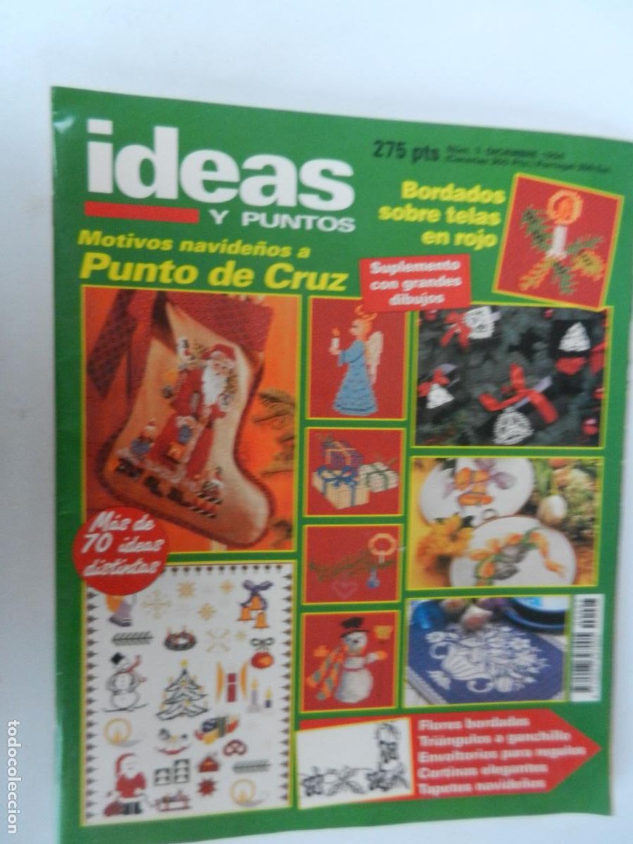 Coleccionismo de Revistas y Peri&oacute;dicos: IDEAS Y PUNTOS REVISTA N&ordm; 7 - DICIEMBRE 94 - PUNTO DE CRUZ -MOTIVOS NAVIDE&Ntilde;OS - CON PATRON