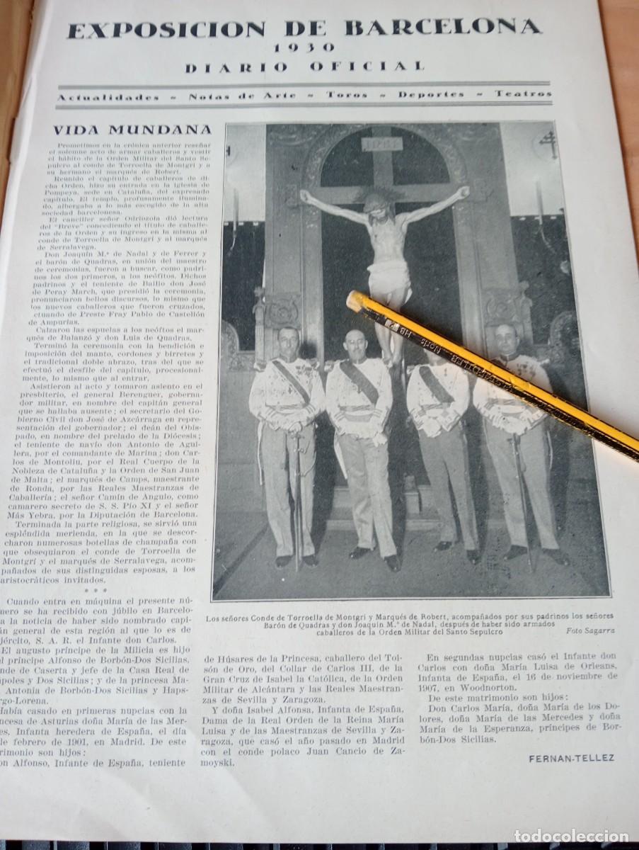 Coleccionismo de Revistas y Peri&oacute;dicos: REVISTA A&Ntilde;O 1930 HERMEN ANGLADA CAMARASA ORDEN MILITAR DEL SANTO SEPULCRO CONDE TORROELLA MONTGRI