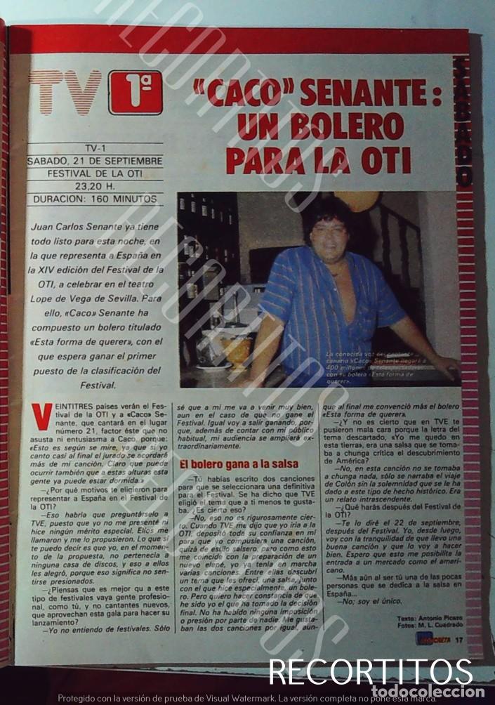 Collezionismo di Riviste e Giornali: CACO SENANTE OTI JUAN CARLOS SENANTE EMMA PENELLA ADOLFO MARSILLACH ALEGRE JUVENTUD