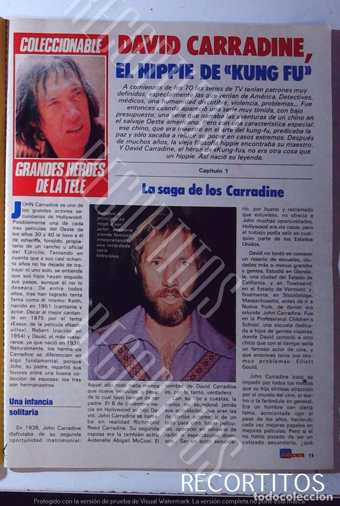 Coleccionismo de Revistas y Peri&oacute;dicos: GRANDES HEROES DE LA TELE EN TELEINDISCRETA CAPITULO 1 DAVID CARRADINE KUNG FU