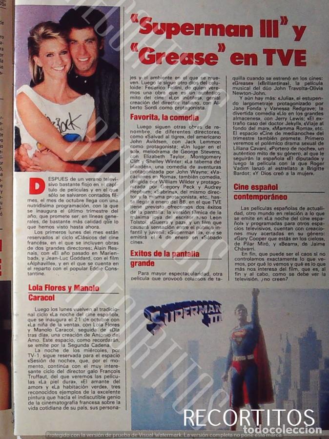 Coleccionismo de Revistas y Peri&oacute;dicos: OLIVIA NEWTON JOHN TRAVOLTA SUPERMAN 3 CHRISTOPHER REEVE RICHARD WIDMARCK SPENCER TRACY KATY JURADO