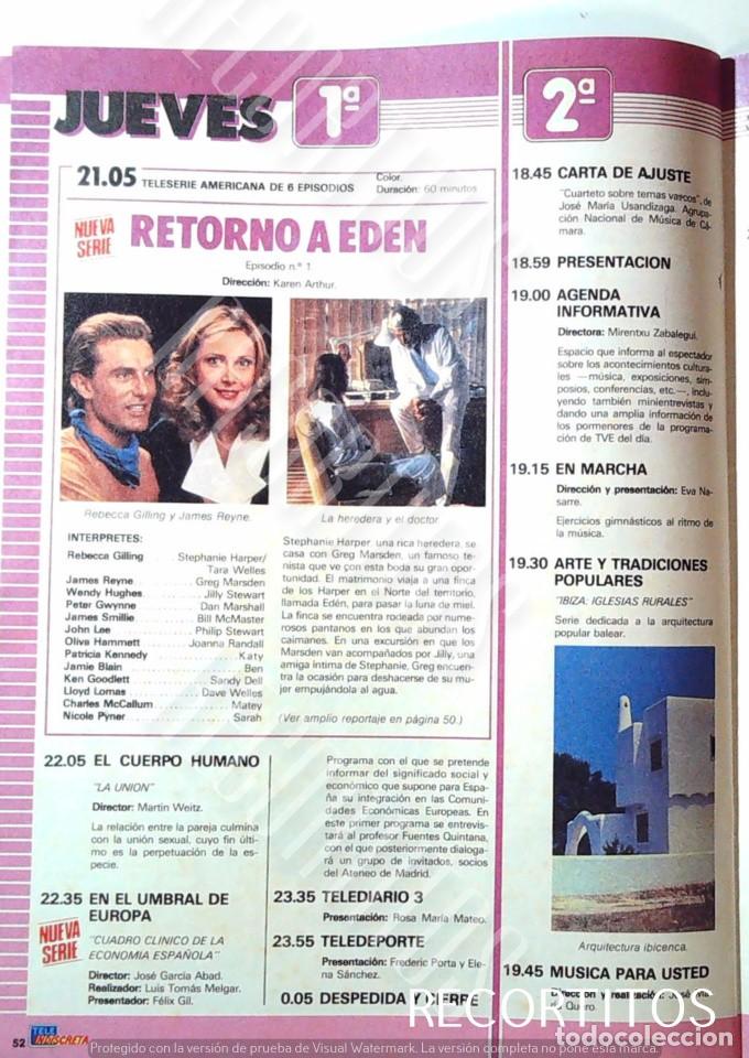 Coleccionismo de Revistas y Peri&oacute;dicos: RETORNO AL EDEN REBECCA GILLING JAMES REYNE MARIA LUISA SECO COCHA GARCIA CAMPOY JOE RIGOLI