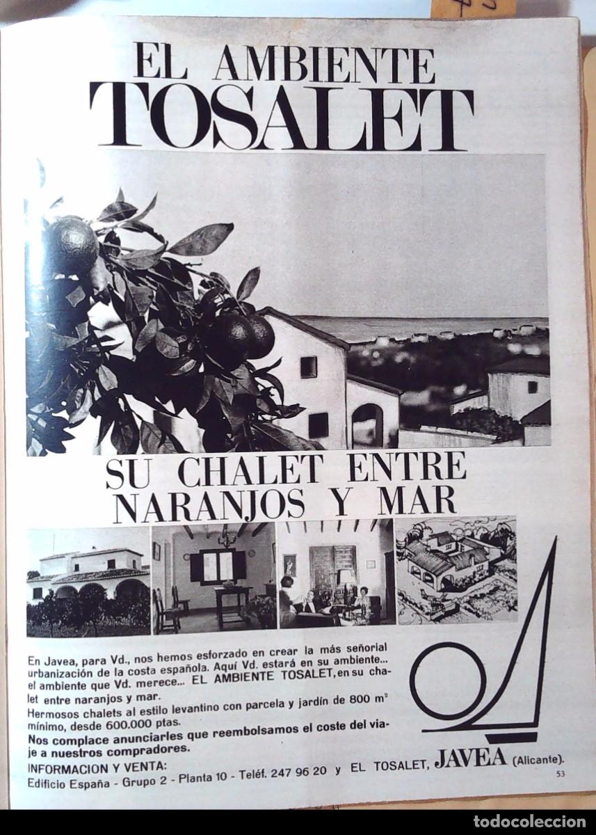 Coleccionismo de Revistas y Peri&oacute;dicos: ANUNCIO TOSALET JAVEA ALICANTE