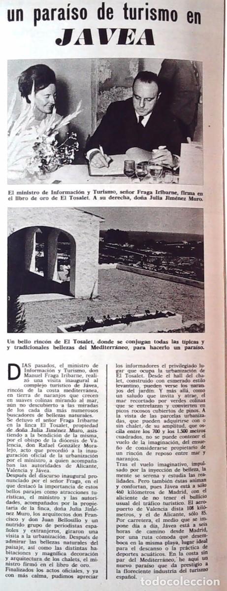 Coleccionismo de Revistas y Peri&oacute;dicos: TURISMO EN JAVEA ALICANTE MANUEL FRAGA IRIBARNE
