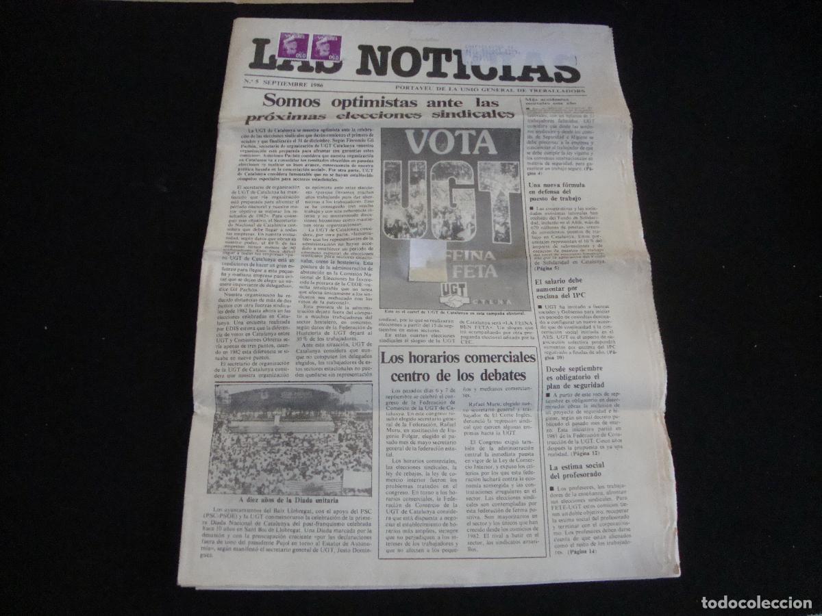 Coleccionismo de Revistas y Peri&oacute;dicos: PERIODICO LAS NOTICIAS PORTAVEU DE LA UNIO GENERAL DE TREBALLADORS UGT 1986 N&ordm; 5