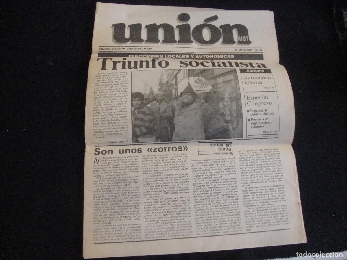 Coleccionismo de Revistas y Peri&oacute;dicos: PERIODICO UNION DE UGT COMISION EJECUTIVA CONFEDERAL 1983 N&ordm; 42