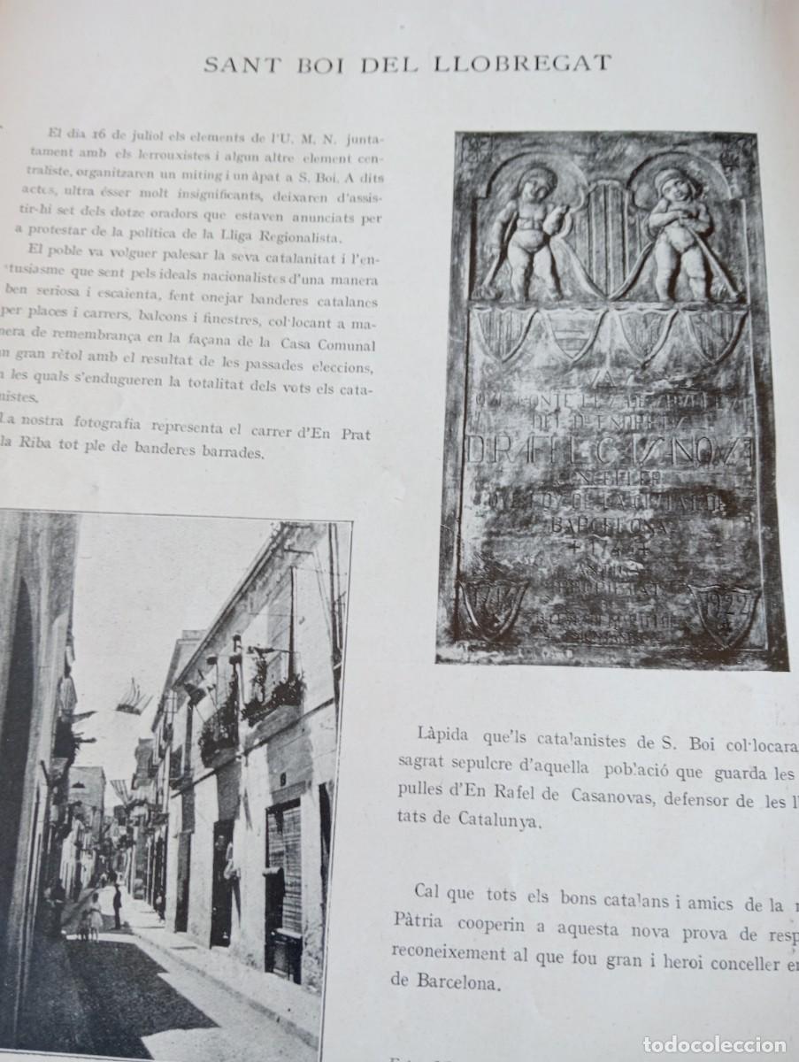 Coleccionismo de Revistas y Peri&oacute;dicos: REVISTA ANY 1922 SANT BOI DE LLOBREGAT RAFEL DE CASANOVAS TAXIS DE BARCELONA BANDA DE BARCELONA