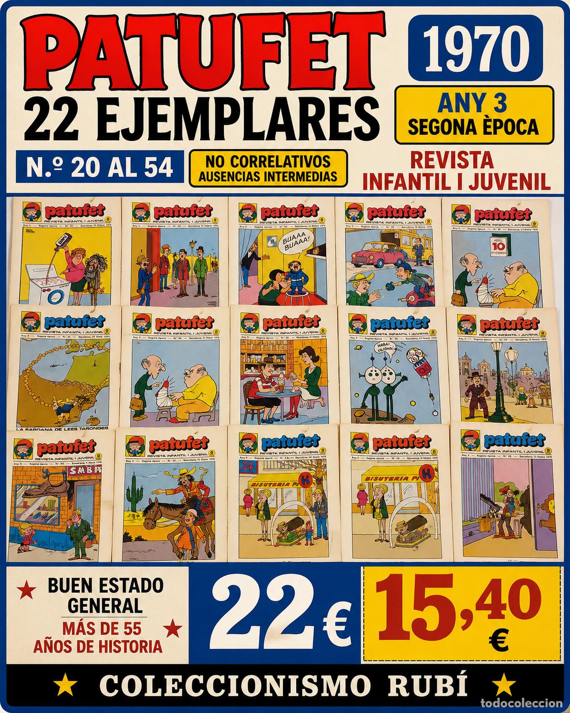 Coleccionismo de Revistas y Peri&oacute;dicos: PATUFET | ANY III - SEGONA &Egrave;POCA | 22 EXEMPLARS | 1970 | N&Uacute;MEROS 20 AL 54 | NO CORRELATIVOS