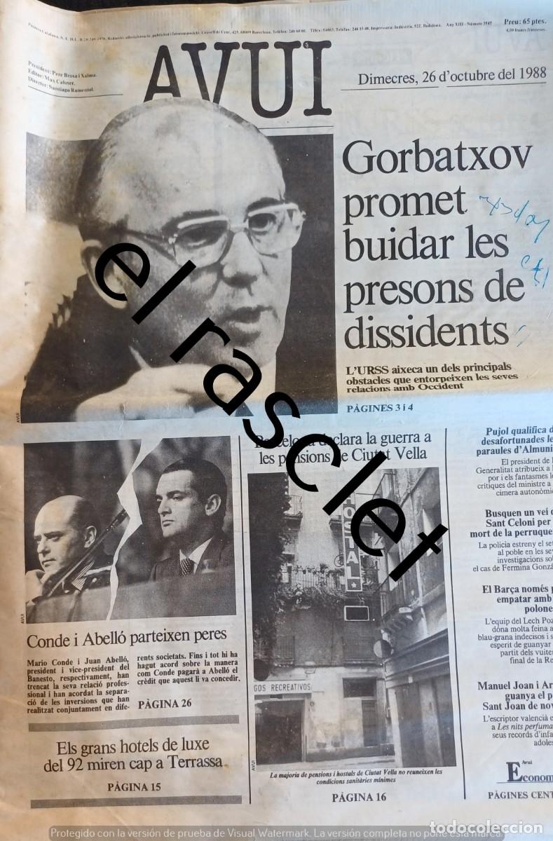 Coleccionismo de Revistas y Peri&oacute;dicos: DIARIO AVUI 26 OCTUBRE 1988