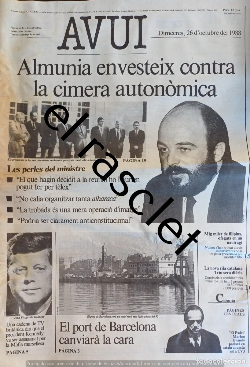 Coleccionismo de Revistas y Peri&oacute;dicos: DIARIO AVUI 26 OCTUBRE 1988