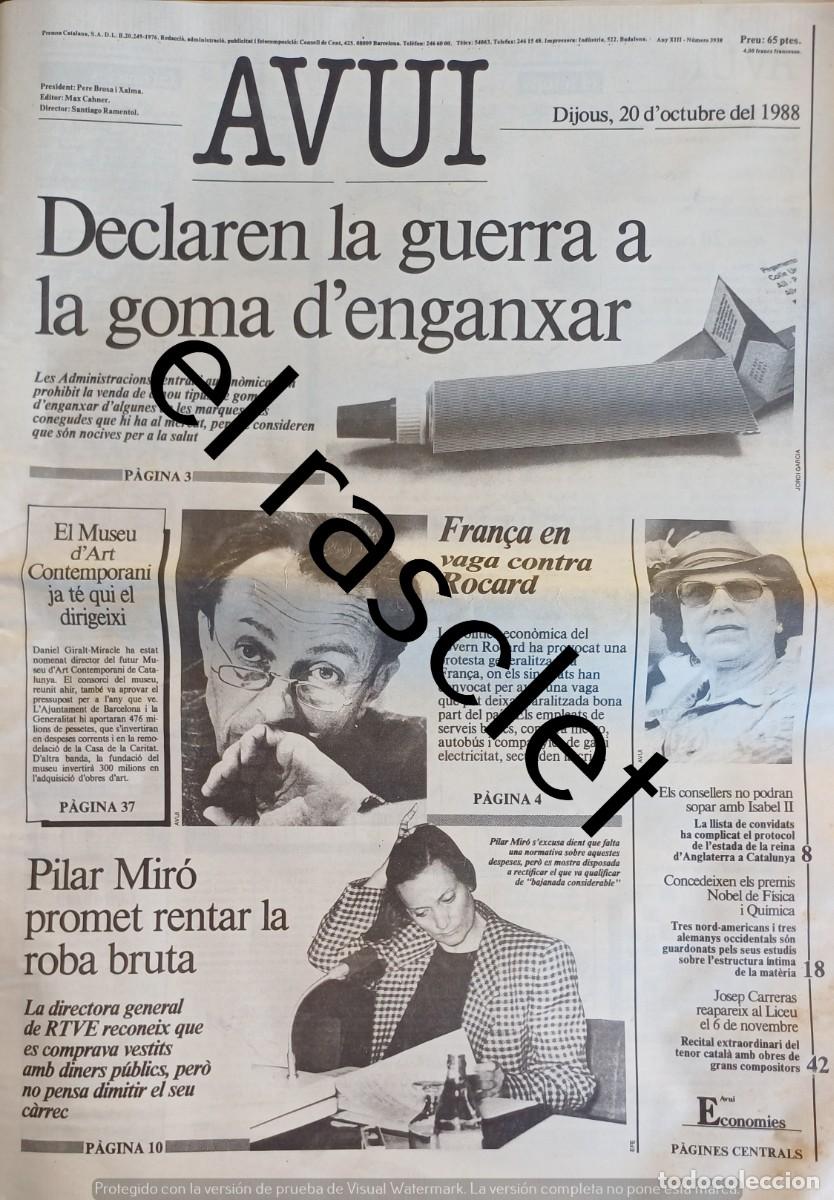 Coleccionismo de Revistas y Peri&oacute;dicos: DIARIO AVUI 20 OCTUBRE 1988