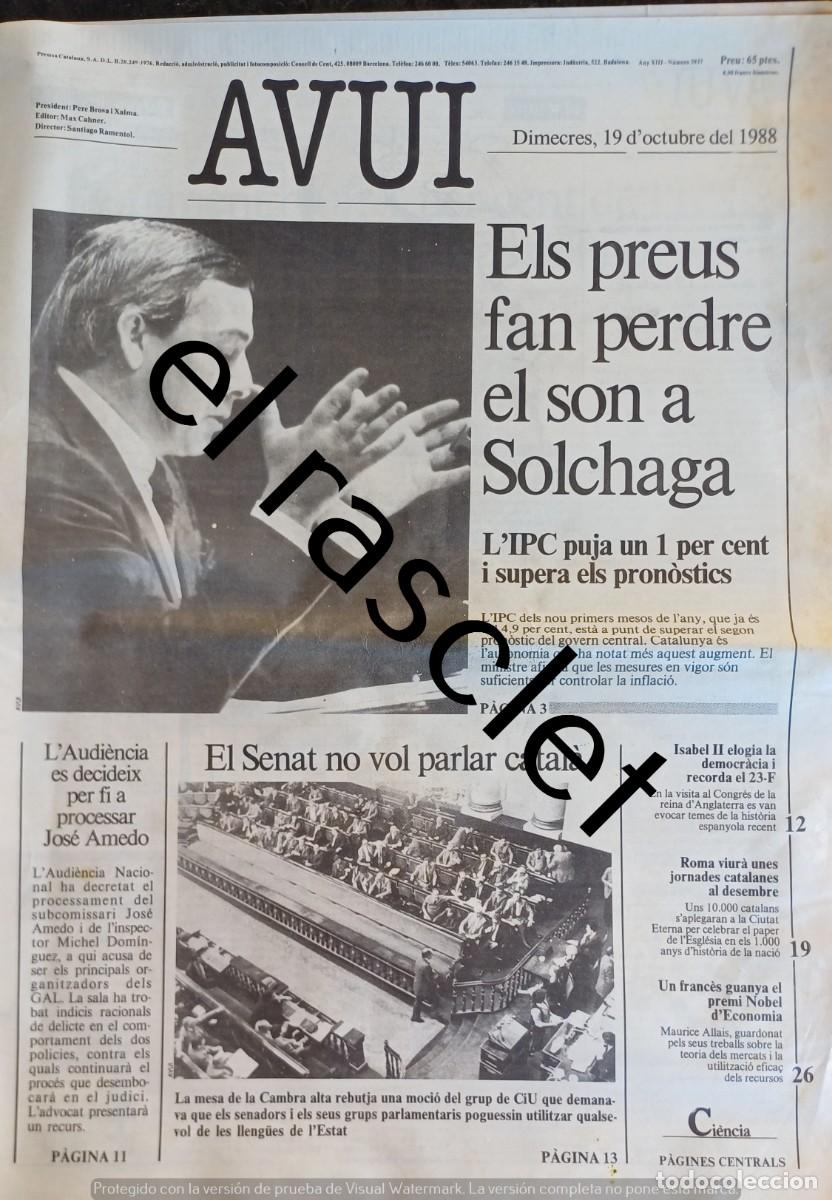 Coleccionismo de Revistas y Peri&oacute;dicos: DIARIO AVUI 19 OCTUBRE 1988