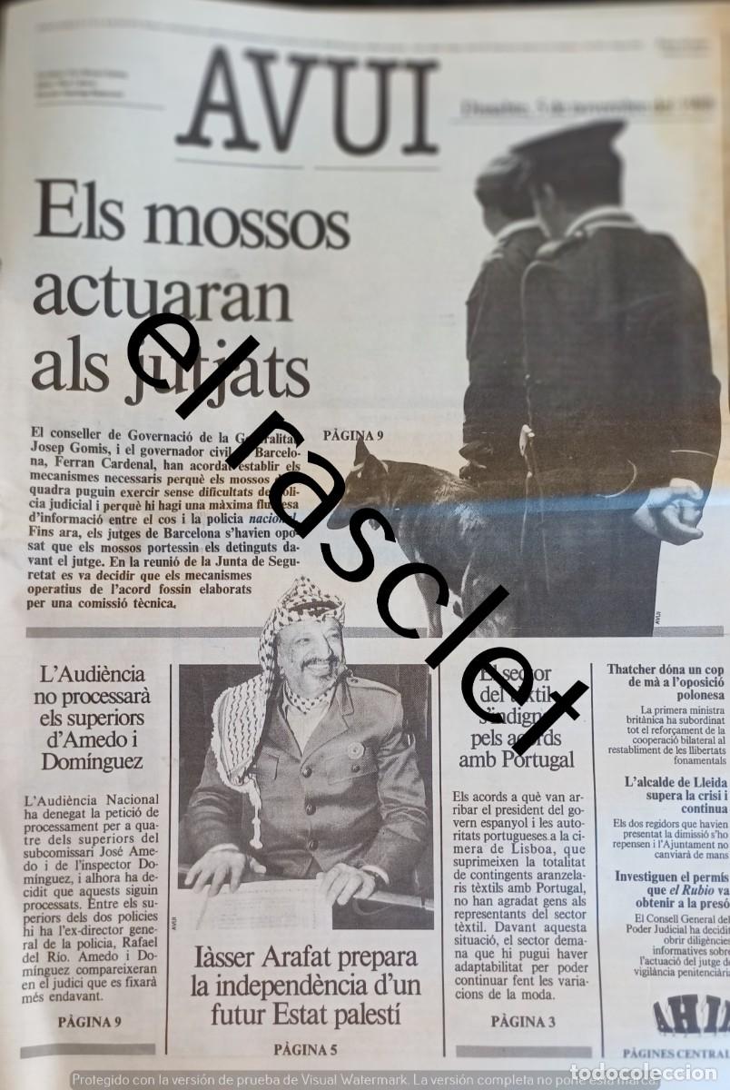 Coleccionismo de Revistas y Peri&oacute;dicos: DIARIO AVUI 5 NOVIEMBRE 1988