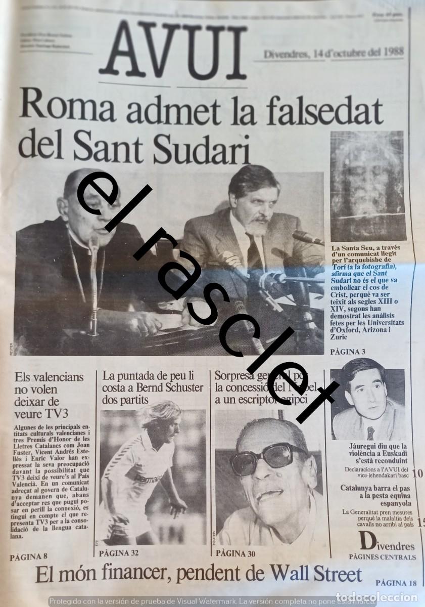 Coleccionismo de Revistas y Peri&oacute;dicos: DIARIO AVUI 14 OCTUBRE 1988