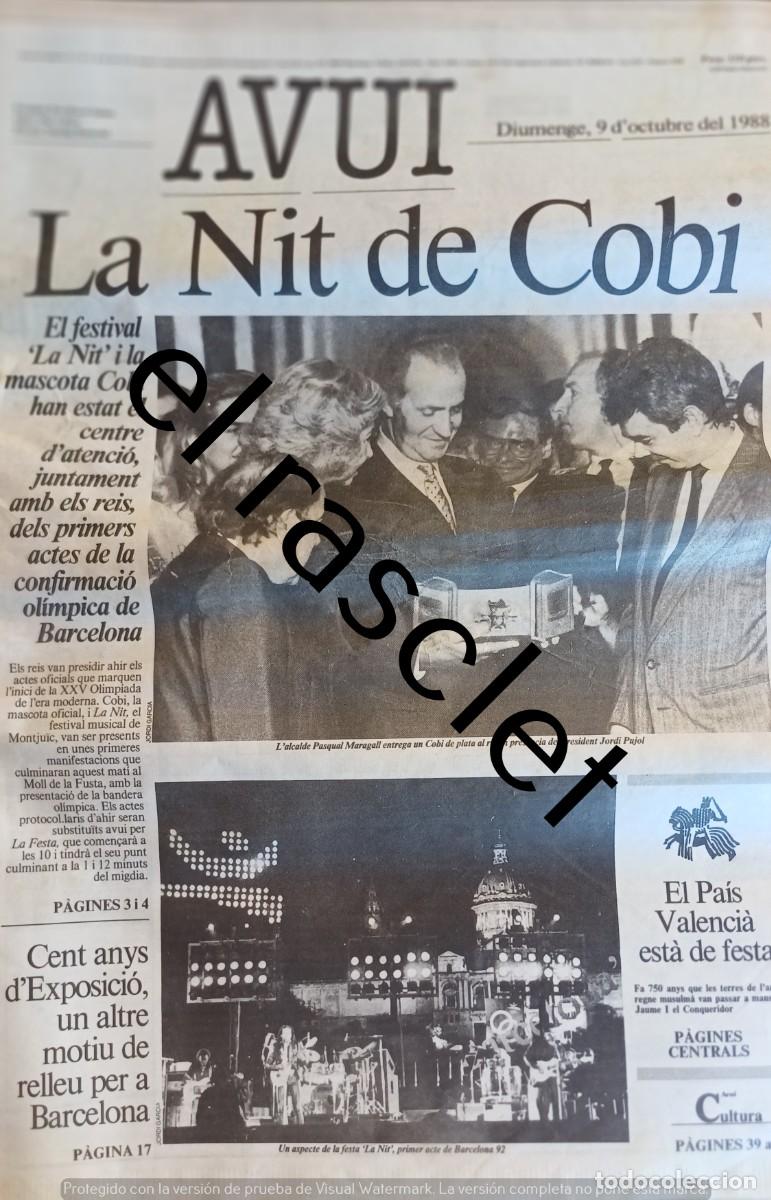 Coleccionismo de Revistas y Peri&oacute;dicos: DIARIO AVUI 9 OCTUBRE 1988