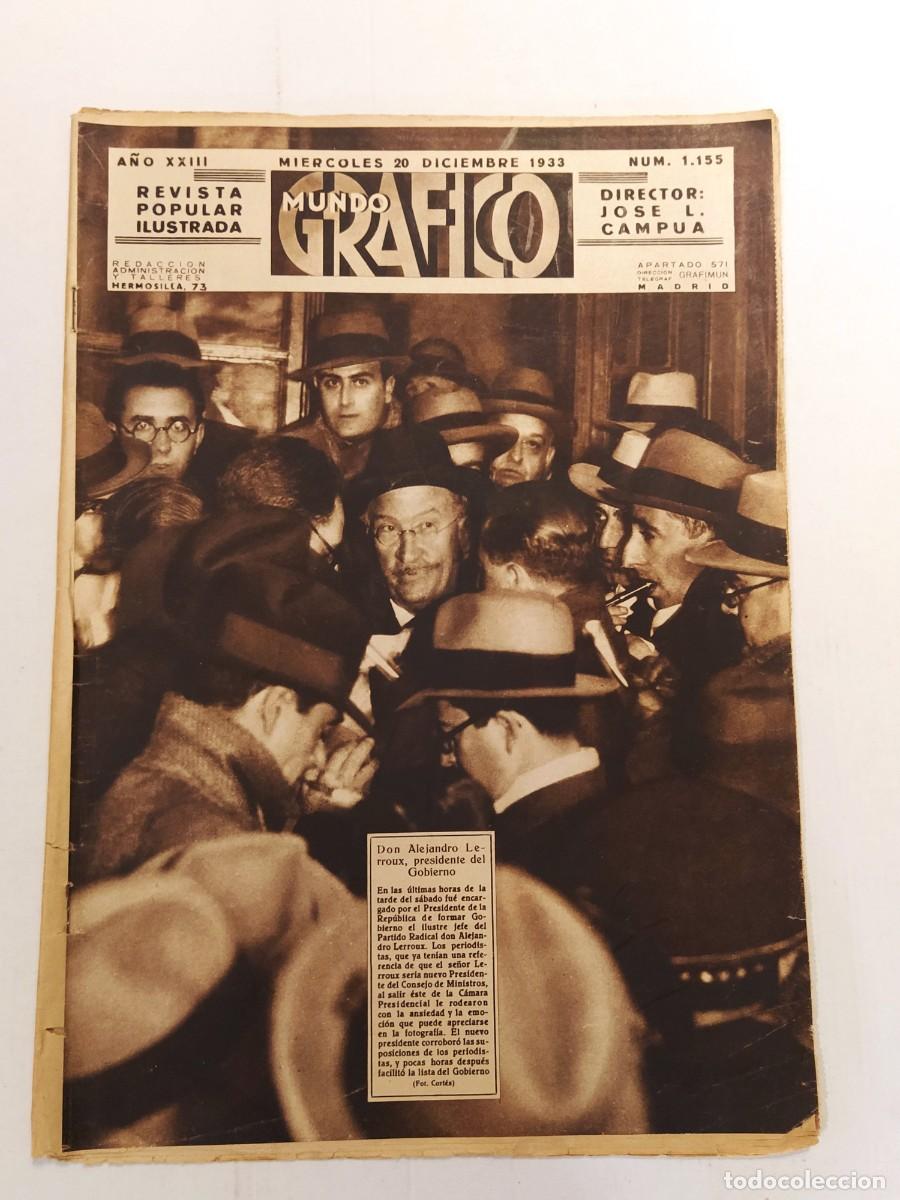 Coleccionismo de Revistas y Peri&oacute;dicos: MUNDO GRAFICO-A&Ntilde;O 1933-REPUBLICA-LERROUX-OBREROS BILBAO-TEMPORAL GIRONA COMARCA-REVOLUCION-VIRGEN...