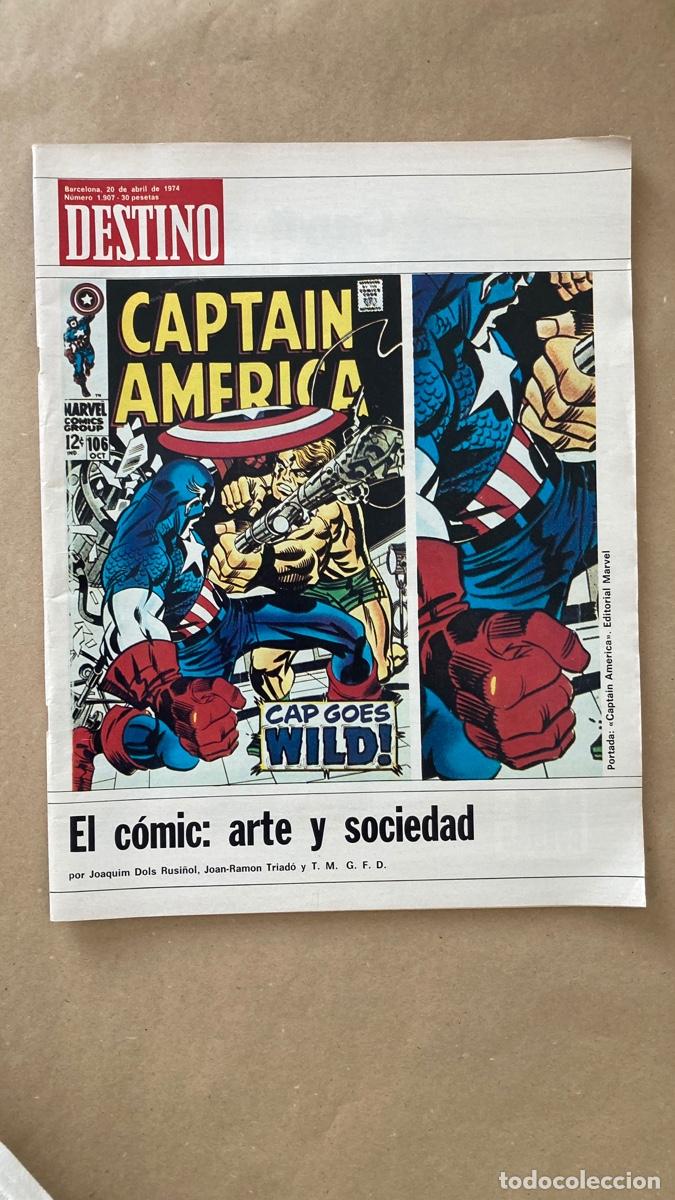 Collectionnisme de Revues et Journaux: REVISTA DESTINO - PORTADA MARVEL C&Oacute;MIC CAPTAIN AMERICA - N 1907 - ABRIL 1974