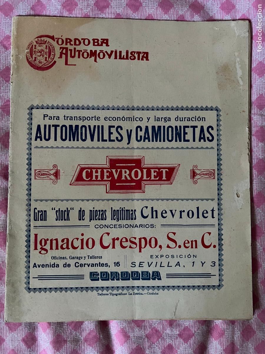 Coleccionismo de Revistas y Peri&oacute;dicos: antigua revista de coches c&oacute;rdoba automovilista n&ordm; 129, 1 de noviembre de 1928