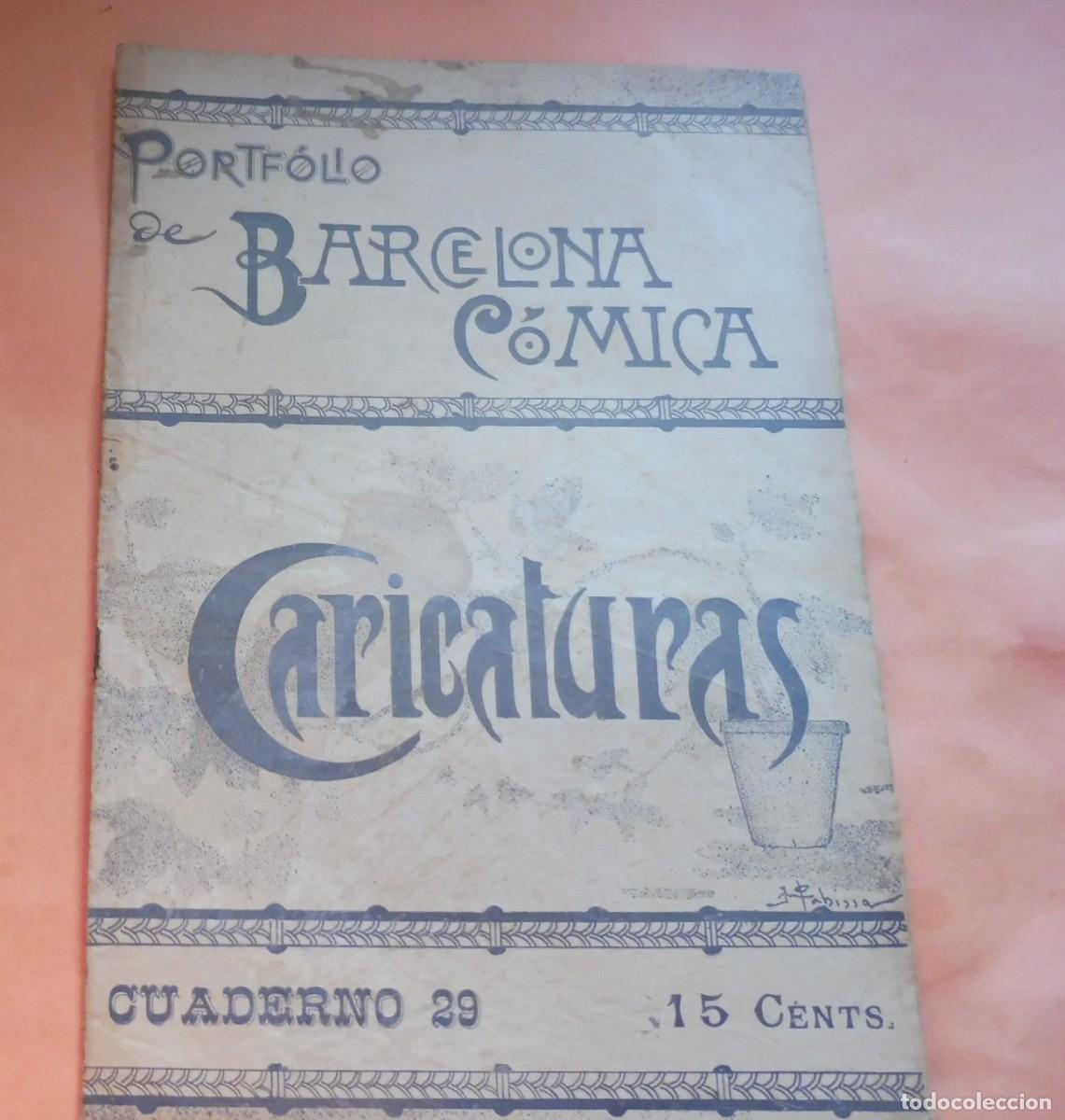 Coleccionismo de Revistas y Peri&oacute;dicos: PORTF&Oacute;LIO DE BARCELONA C&Oacute;MICA - CARICATURAS - CUADERNO 29 - 1895 aprox. chistes, historietas -