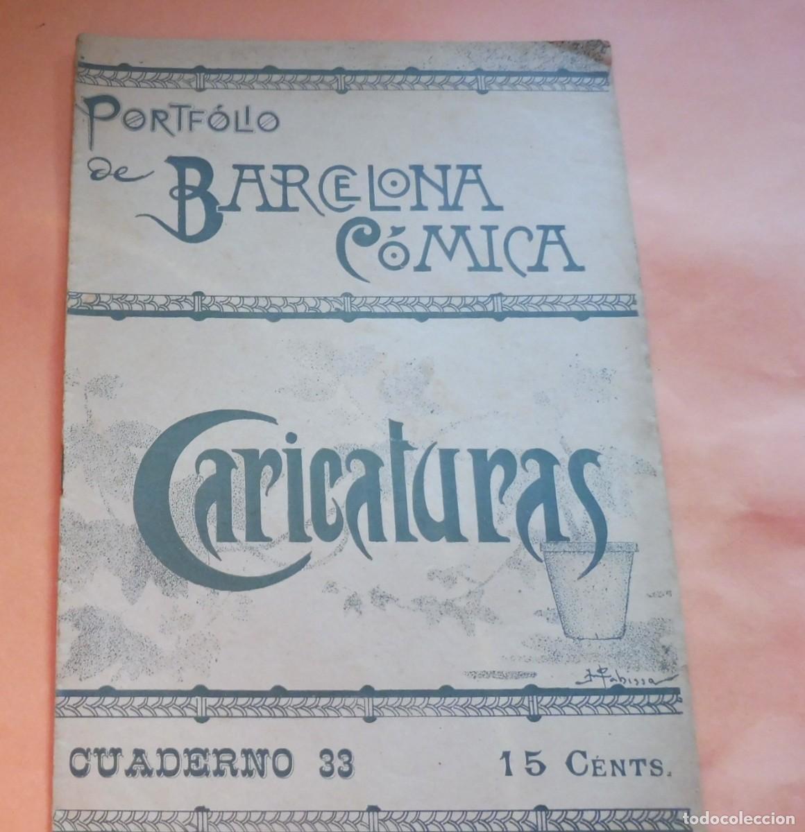 Coleccionismo de Revistas y Peri&oacute;dicos: PORTF&Oacute;LIO DE BARCELONA C&Oacute;MICA - CARICATURAS - CUADERNO 33 - 1895 aprox. chistes, historietas -