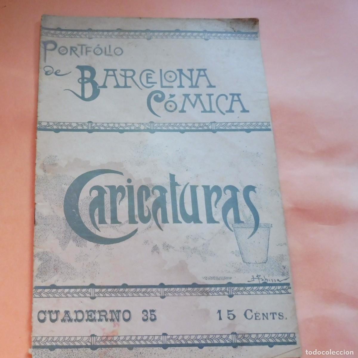 Coleccionismo de Revistas y Peri&oacute;dicos: PORTF&Oacute;LIO DE BARCELONA C&Oacute;MICA - CARICATURAS - CUADERNO 35 - 1895 aprox. chistes, historietas -