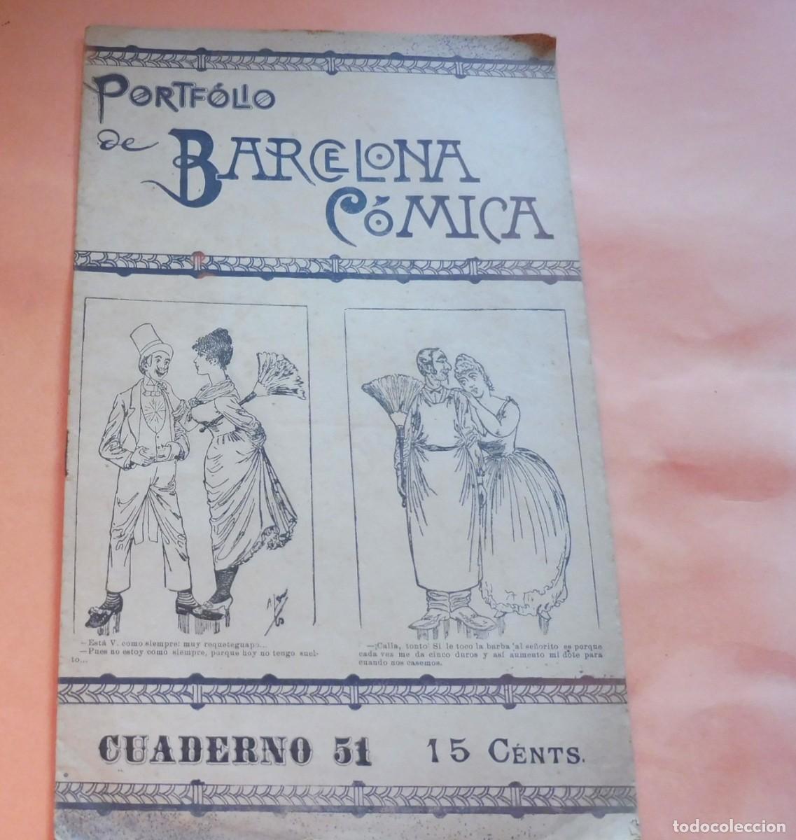 Coleccionismo de Revistas y Peri&oacute;dicos: PORTF&Oacute;LIO DE BARCELONA C&Oacute;MICA - ES PASTORCILLO JUAN - CUADERNO 51 - 1895 aprox. historietas -