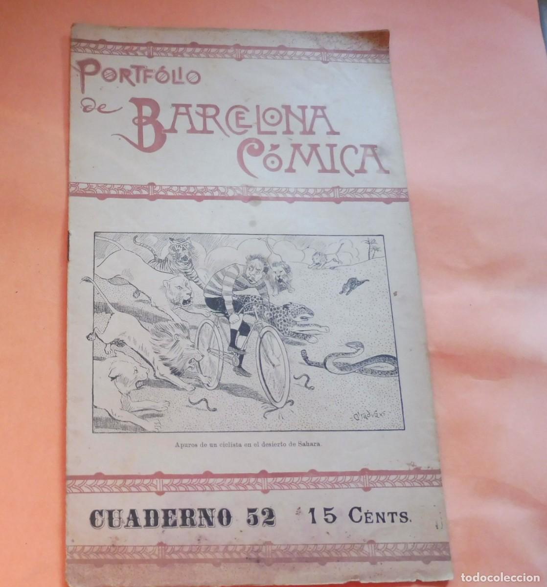 Coleccionismo de Revistas y Peri&oacute;dicos: PORTF&Oacute;LIO DE BARCELONA C&Oacute;MICA - CUADERNO 52 - 1895 aprox. chistes, historietas -