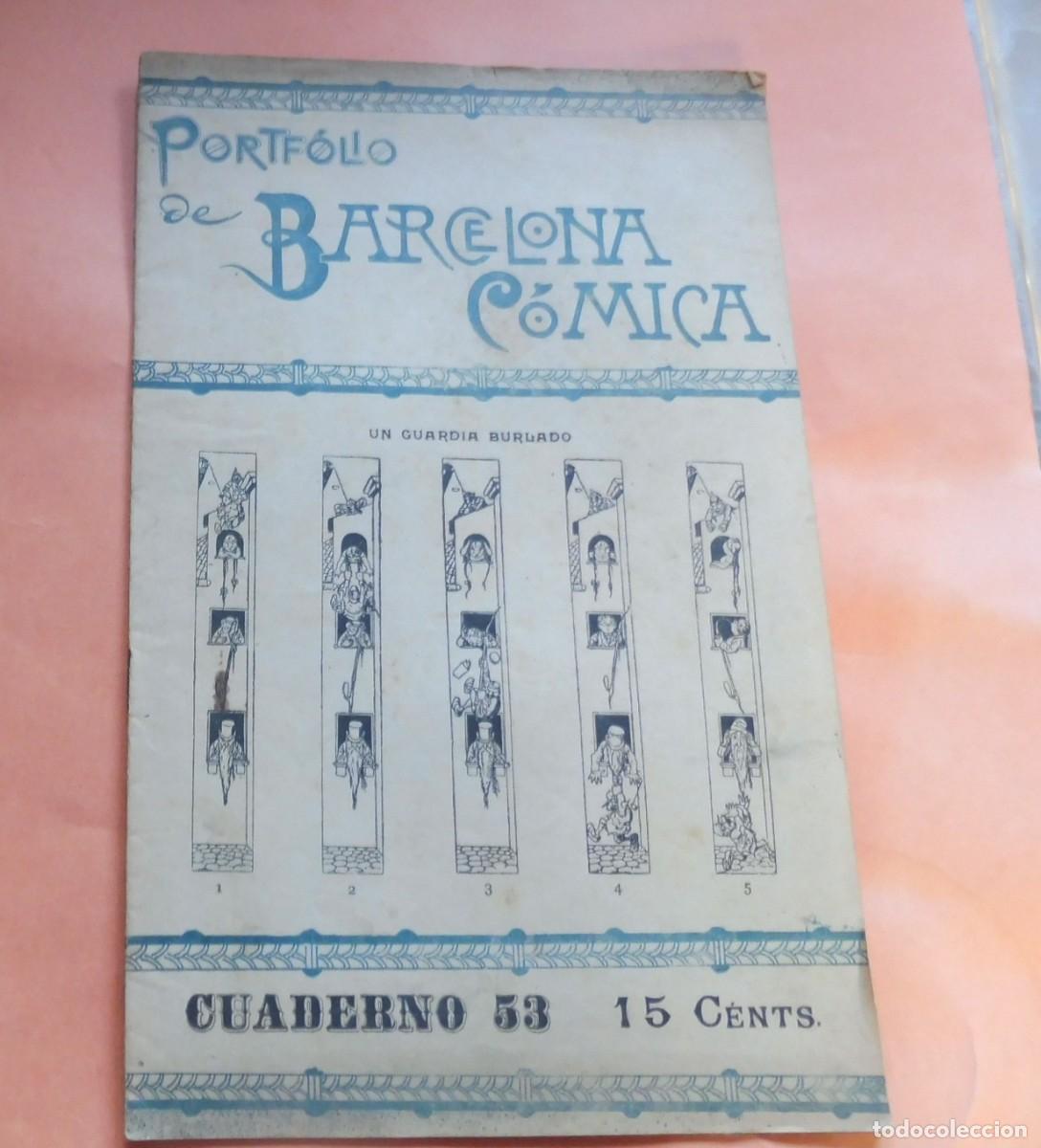 Coleccionismo de Revistas y Peri&oacute;dicos: PORTF&Oacute;LIO DE BARCELONA C&Oacute;MICA - UN GURADIA BURLADO- CUADERNO 53 - 1895 aprox. chistes, historietas -