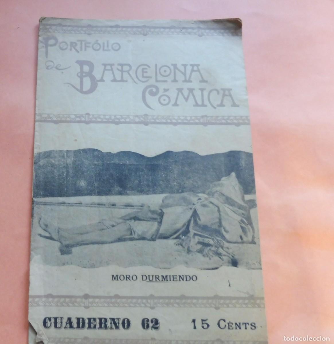 Coleccionismo de Revistas y Peri&oacute;dicos: PORTF&Oacute;LIO DE BARCELONA C&Oacute;MICA - MORO DURMIENDO - CUADERNO 62 - 1895 aprox. chistes, historietas -