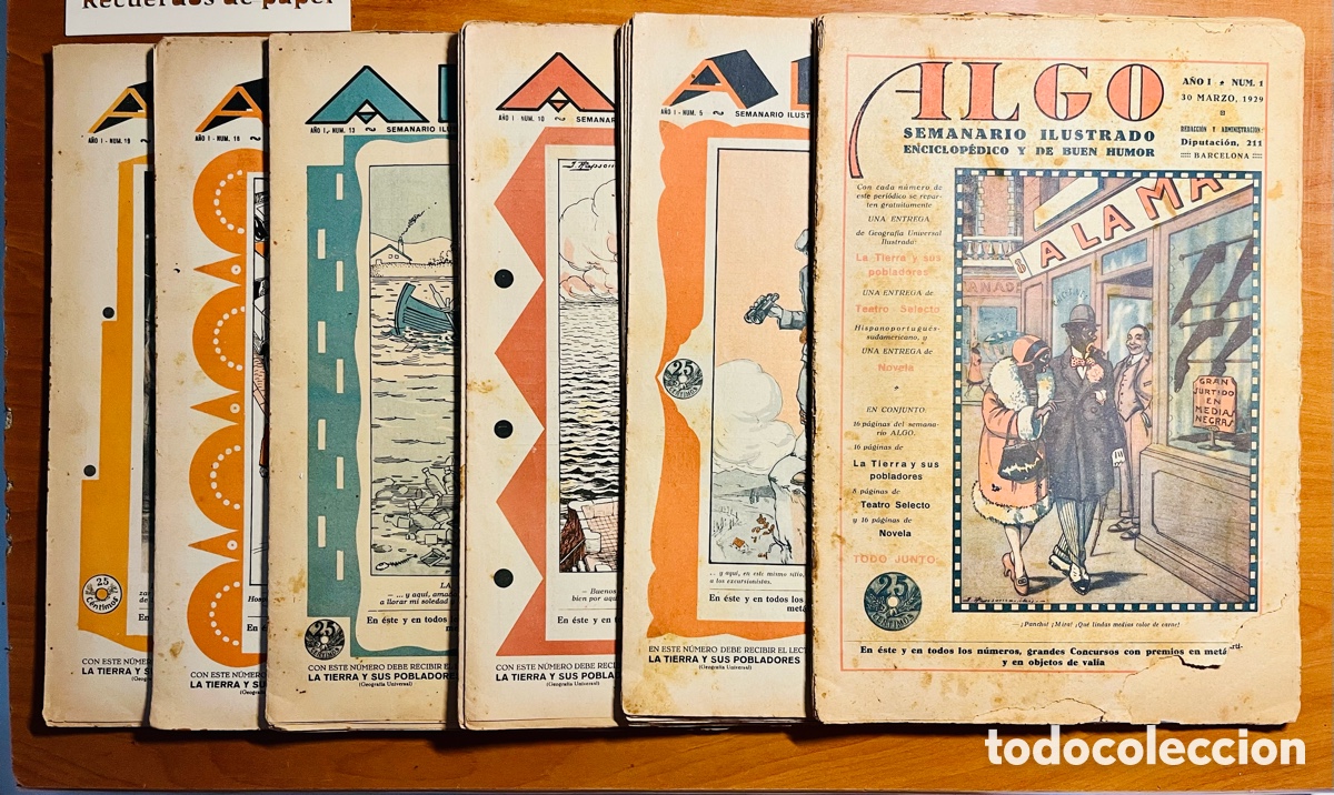 Collezionismo di Riviste e Giornali: REVISTA ALGO, 20 PRIMEROS NUMEROS, (SEMANARIO ILUSTRADO ENCICLOP&Eacute;DICO Y DE BUEN HUMOR)