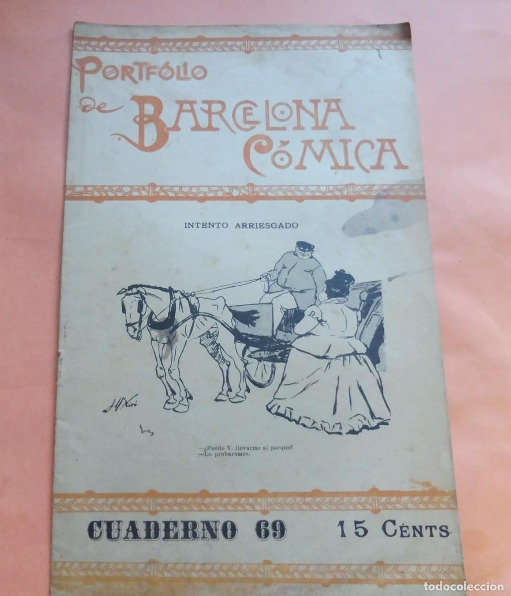 Collectionnisme de Revues et Journaux: PORTF&Oacute;LIO DE BARCELONA C&Oacute;MICA - INTENTO ARRIESGAD - CUADERNO 69 - 1895 aprox. chistes, historietas -