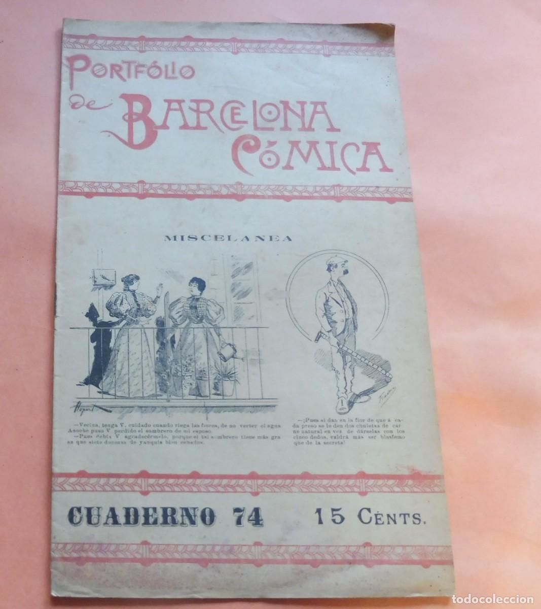 Collectionnisme de Revues et Journaux: PORTF&Oacute;LIO DE BARCELONA C&Oacute;MICA - MISCELANEA - CUADERNO 74 - 1895 aprox. chistes, historietas -
