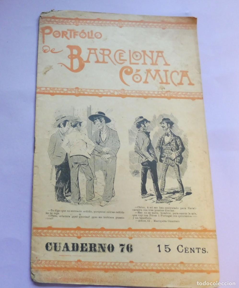 Collectionnisme de Revues et Journaux: PORTF&Oacute;LIO DE BARCELONA C&Oacute;MICA - CUADERNO 76 - 1895 aprox. chistes, historietas -