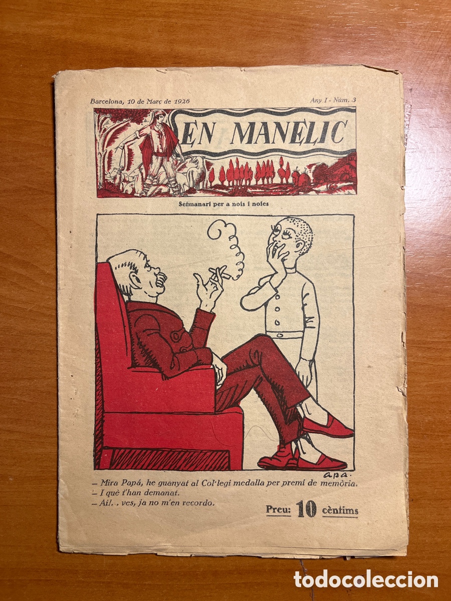 Coleccionismo de Revistas y Peri&oacute;dicos: EN MANELIC SEMANARI PER NOIS I NOIES, A&Ntilde;O I N&ordm; 3, (10 MAR&Ccedil; 1926)