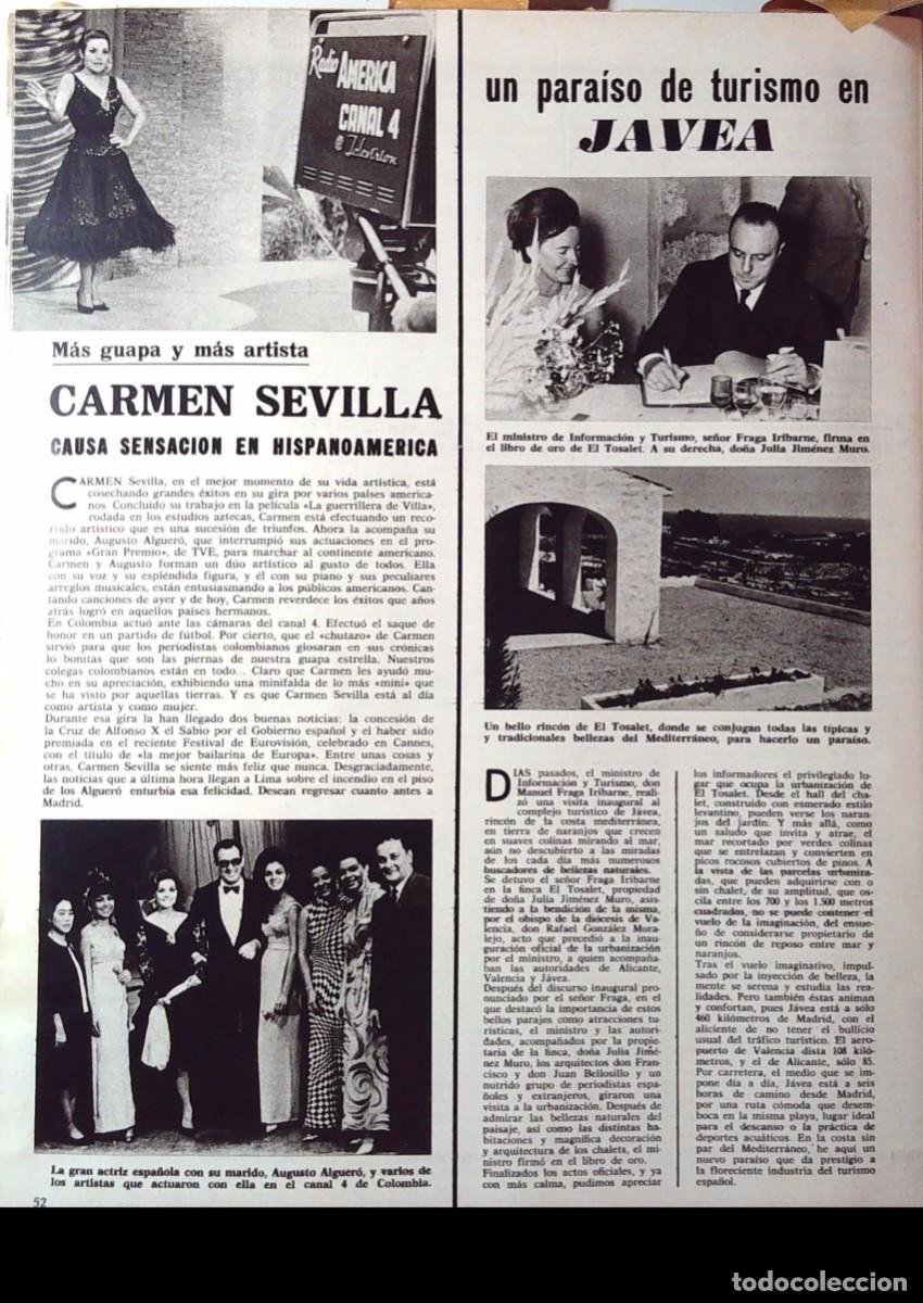 Coleccionismo de Revistas y Peri&oacute;dicos: TURISMO EN JAVEA ALICANTE MANUEL FRAGA IRIBARNE CARMEN SEVILLA LA GUERRILLERA DE VILLA ALGERO AUGUST