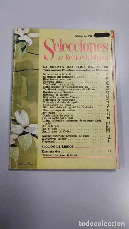 Coleccionismo de Revistas y Peri&oacute;dicos: Selecciones del Reader&acute;s Digest (Marzo 1972)