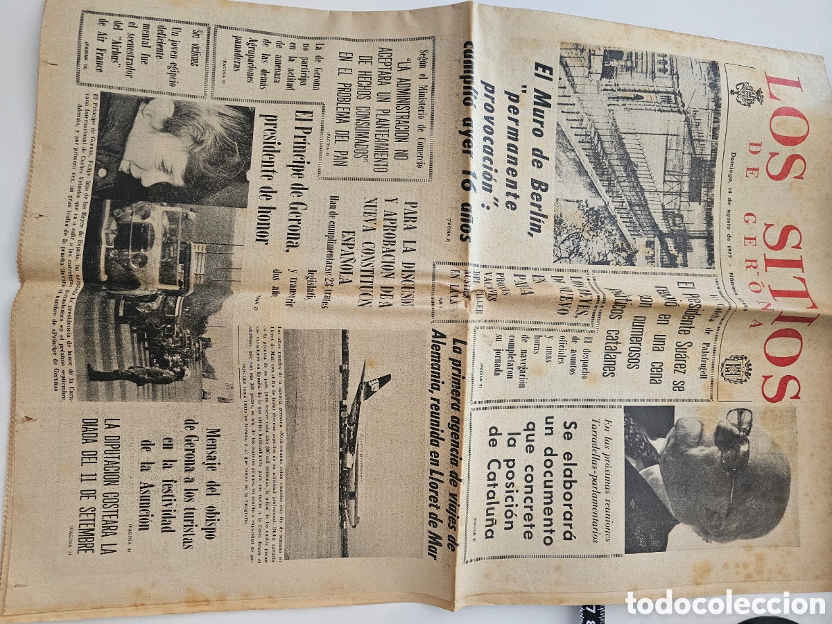 Coleccionismo de Revistas y Peri&oacute;dicos: ​Peri&oacute;dico Hist&oacute;rico &rdquo;Los Sitios de Gerona&rdquo; - 14 de Agosto de 1977 (Transici&oacute;n Espa&ntilde;ola)