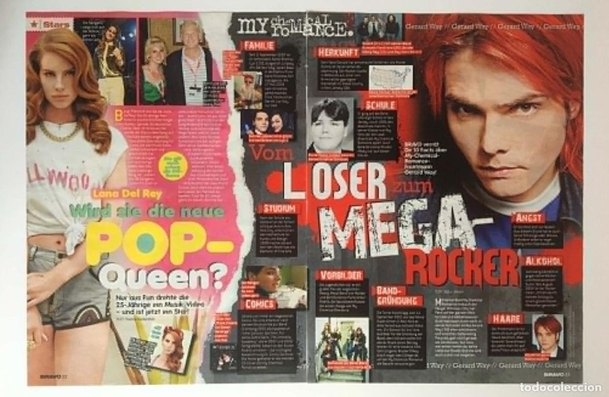 Coleccionismo de Revistas y Peri&oacute;dicos: My Chemical Romance Gerard Way / Lana Del Rey Article Clipping Bravo Magazine Germany Music