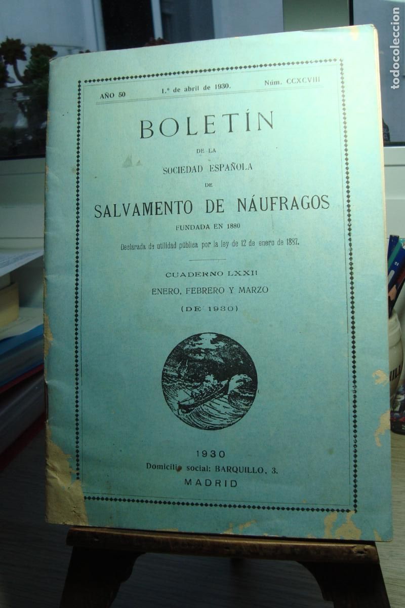 Coleccionismo de Revistas y Peri&oacute;dicos: ANTIGUO BOLETIN SALVAMENTO NAUFRAGOS N&ordm; CCVCVIII 1930. CASETA VALENCIA Y MELILLA.