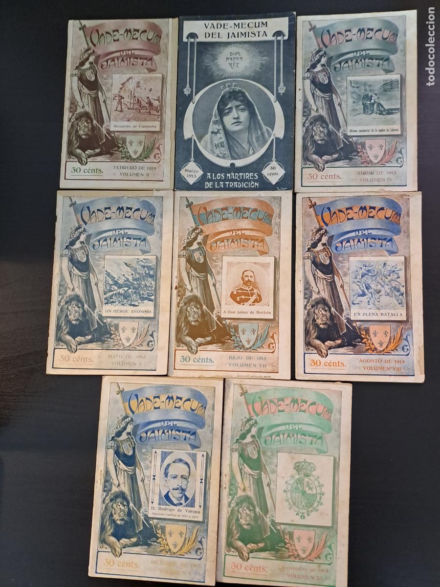 Coleccionismo de Revistas y Peri&oacute;dicos: CARLISMO-VADEMECUM DEL JAIMISTA-LOTE DE 16 EJEMPLARES DE 1912/1913-