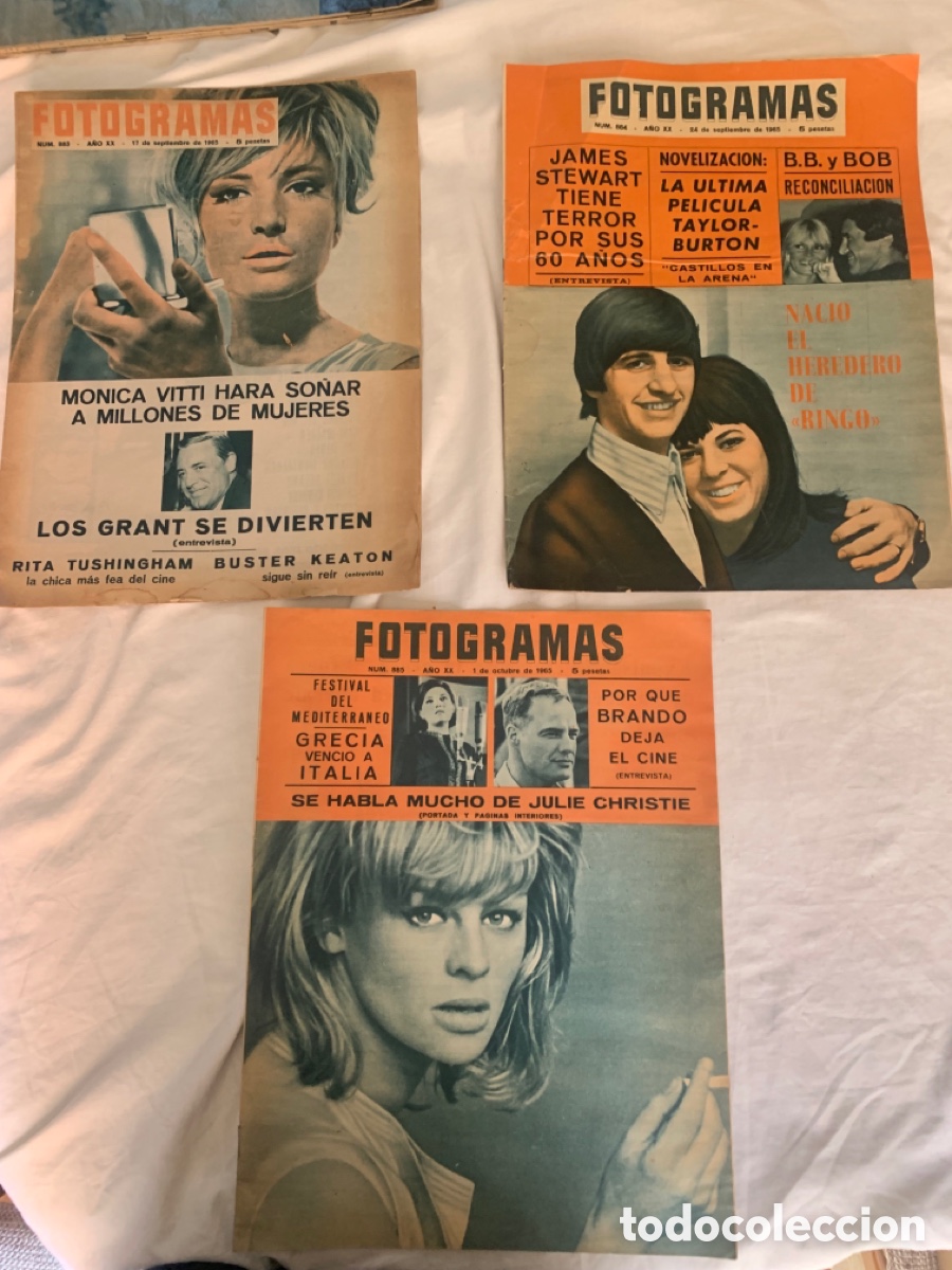 Coleccionismo de Revistas y Peri&oacute;dicos: Lote de tr&egrave;s revistas Fotogramas 1965