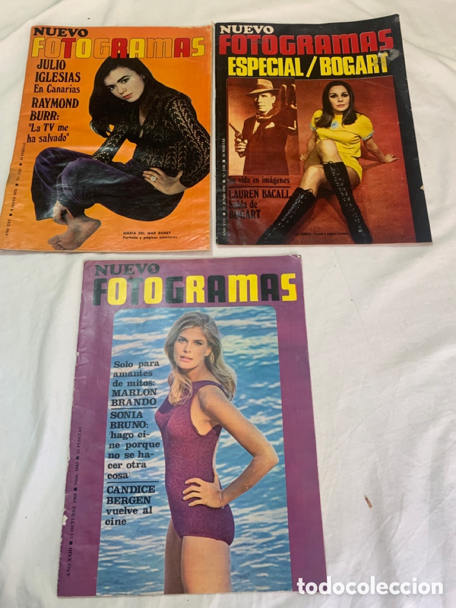 Collezionismo di Riviste e Giornali: Lote de 3 revistas antiguas Fotogramas Estrellas de cine y de la canci&oacute;n
