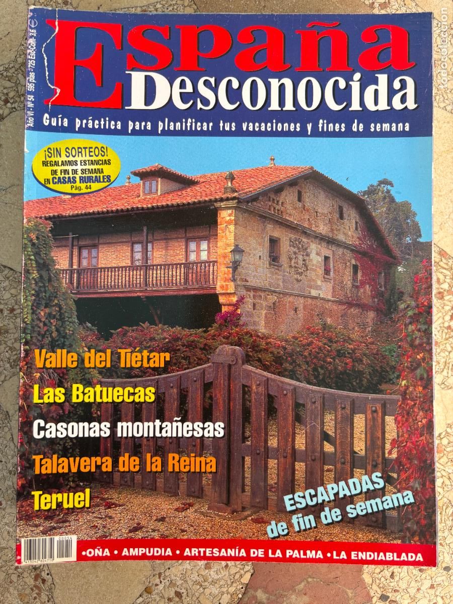 Collezionismo di Riviste e Giornali: ESPA&Ntilde;A DESCONOCIDA N&ordm; 54. VALLE DEL TI&Eacute;TAR. LAS BATUECAS. CASONAS MONTA&Ntilde;ESAS. TALAVERA DE LA REINA.